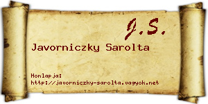 Javorniczky Sarolta névjegykártya