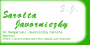 sarolta javorniczky business card